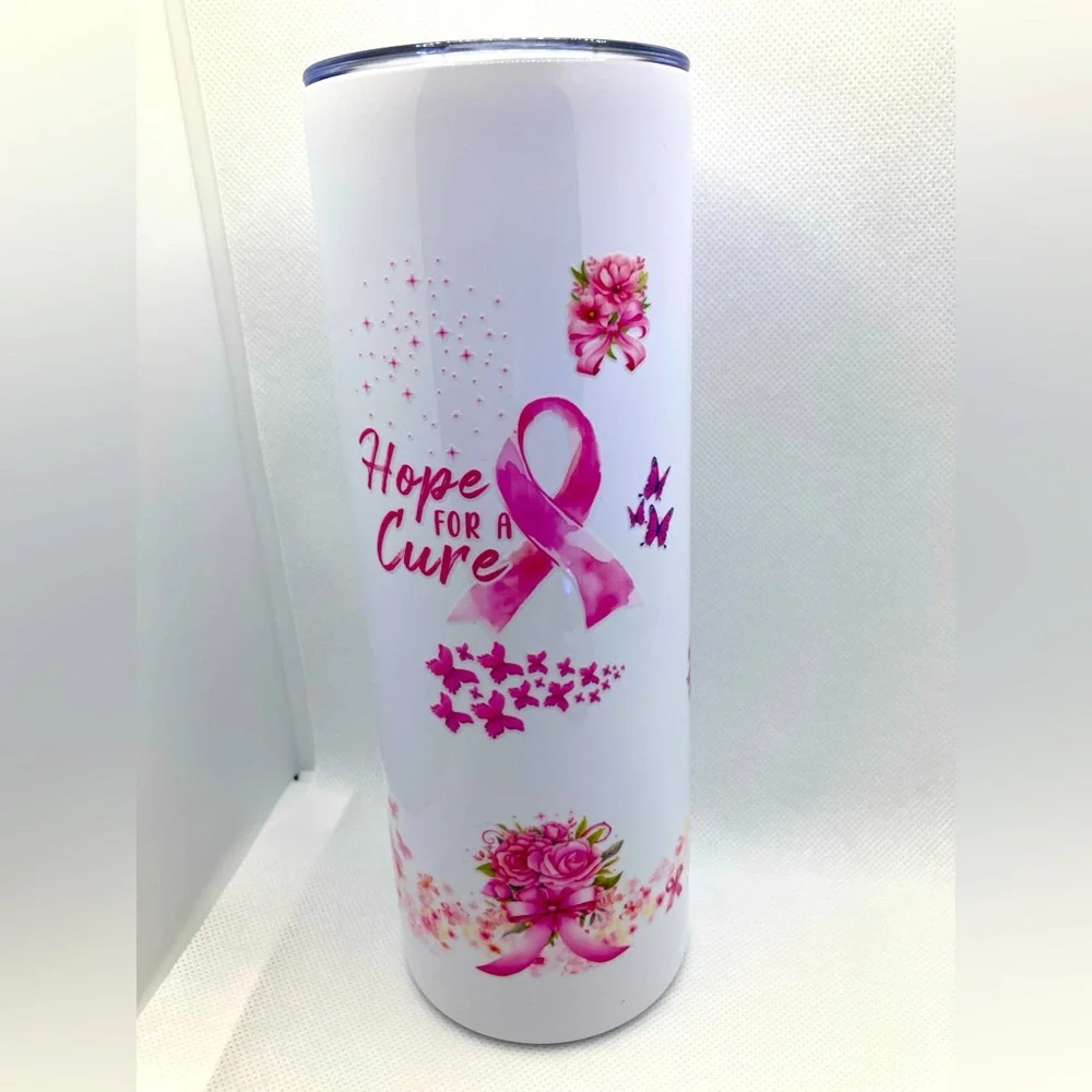 HANDMADE Pink Strength: 20 oz Tumbler for Breast Cancer Awareness - Picture 3 of 5